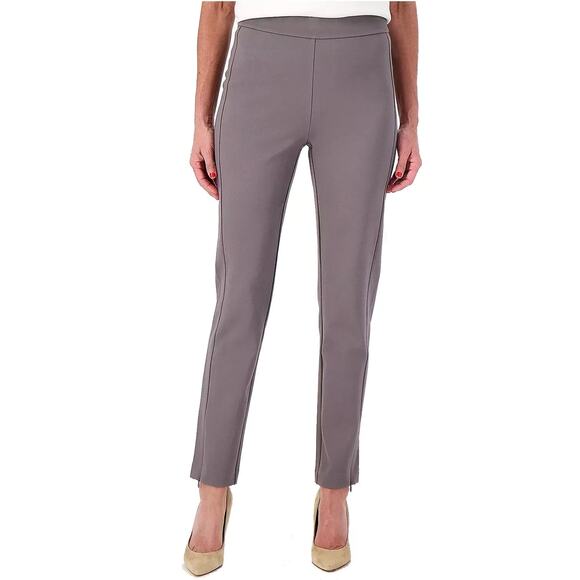 Isaac Mizrahi Live 24/7 Stretch Pants Grey Petite L Pull-On Slim Fit NWOT - Picture 1 of 4